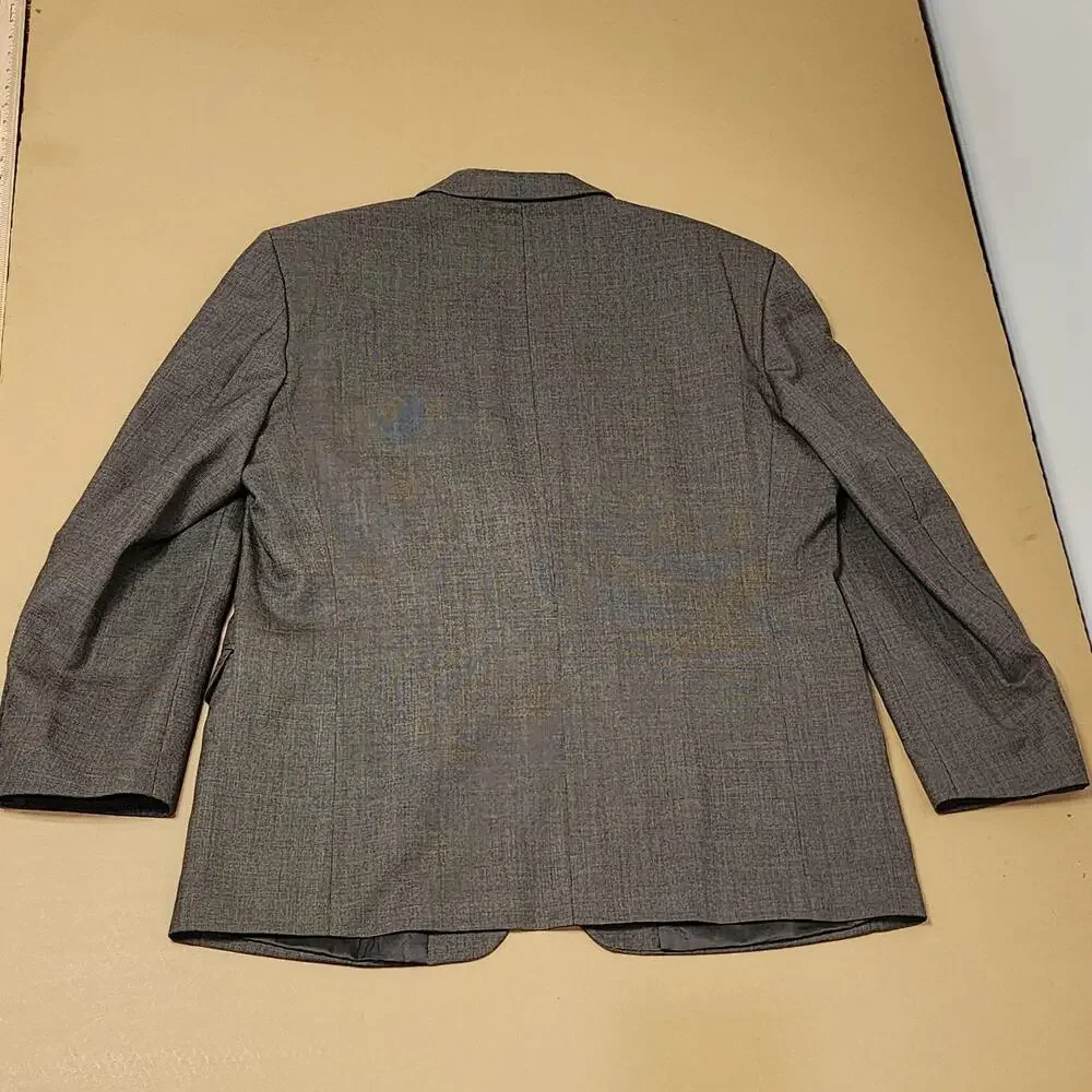 Jones New York Sport Coat Mens 46 Brown Wool Check Tweed Two Button Blazer